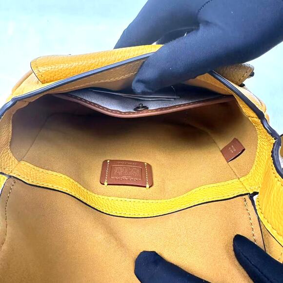 Coach Tabby Leather Crossbody Messenger 19 With Braid- Brass/Buttercup CJ837 NWT - Picture 14 of 15